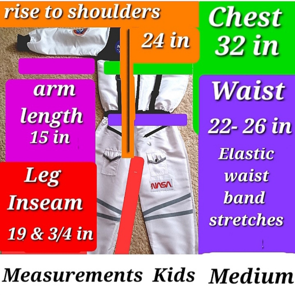 👩‍🚀 SO COOL NASA Astronaut Halloween Costume White suit boy /girl medium - Picture 7 of 9